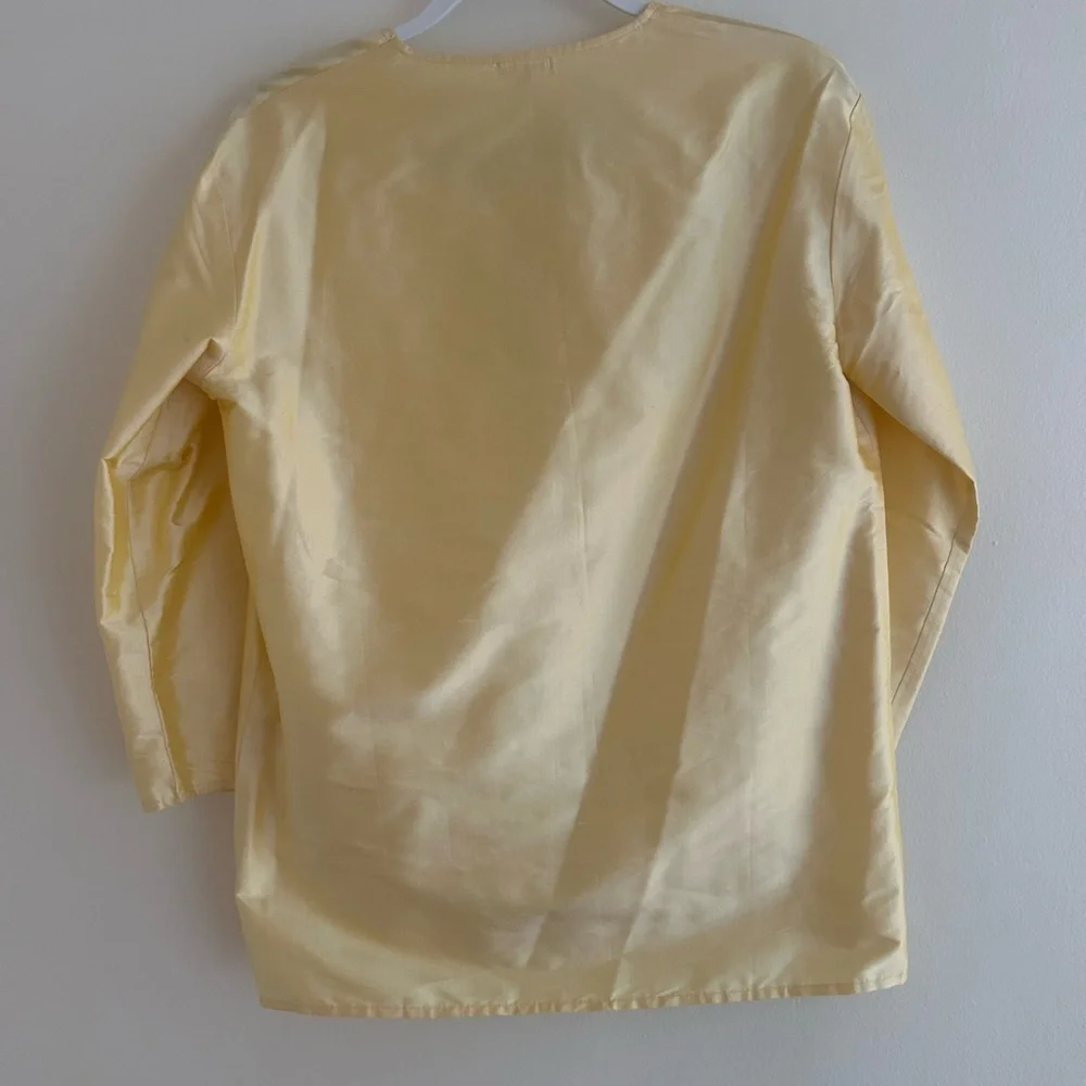 DONNI Yellow Silk Taffeta Blouse with Matching Vintage Silk Mini Skirt - Picture 5 of 5